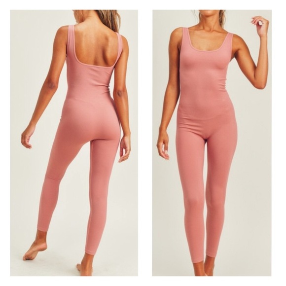 NEW  Ribbed Seamless Sleeveless Jumpsuit S M L - Picture 2 of 11